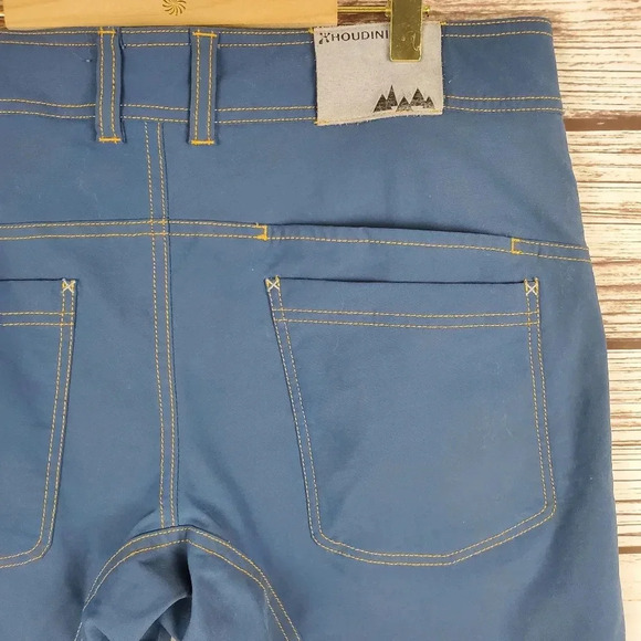 Houdini Mens Large Blue/Yellow Flat Front Chino Shorts #61 - Picture 8 of 11